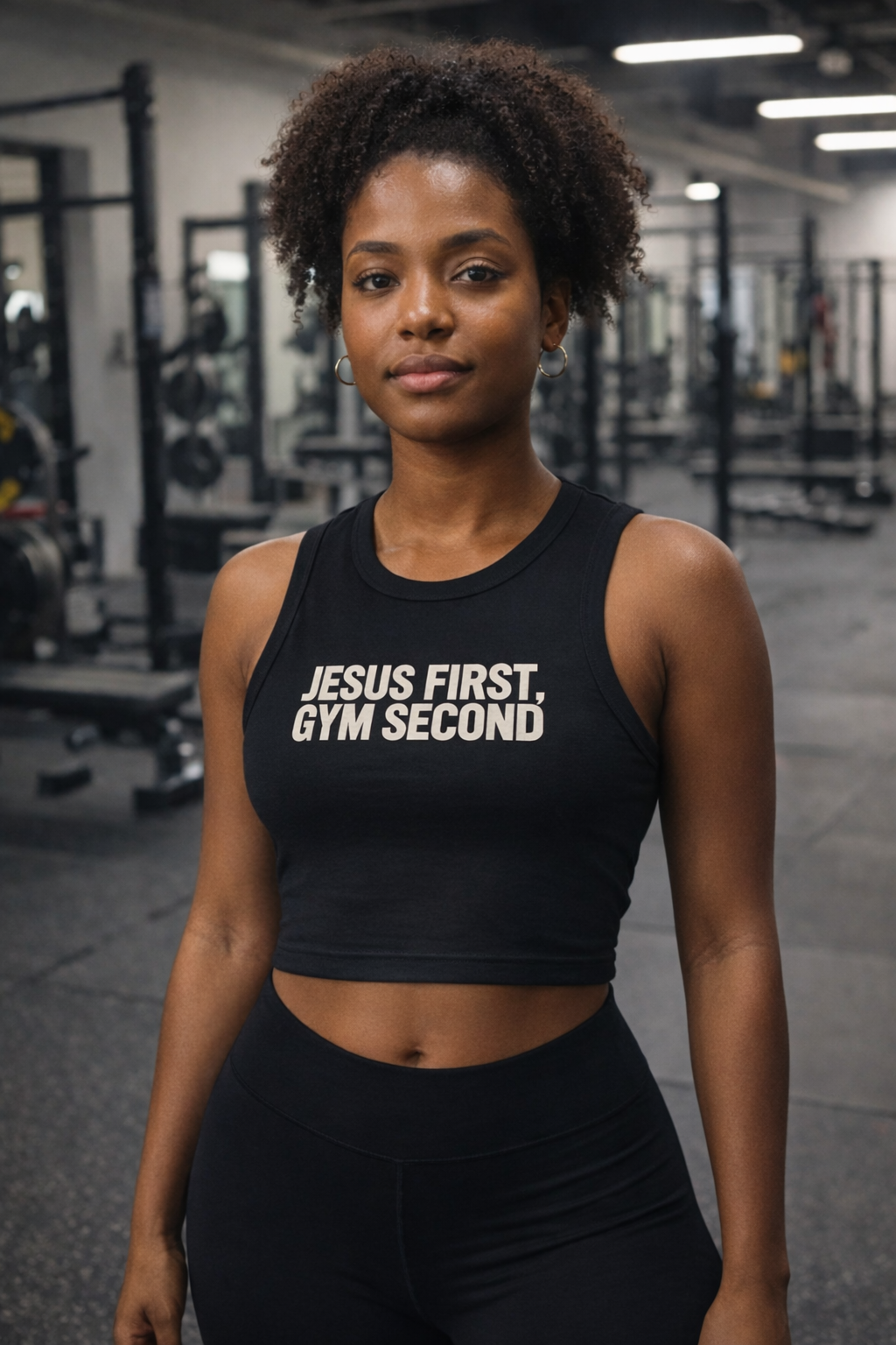 JESUS FIRST cropped Tank Top
