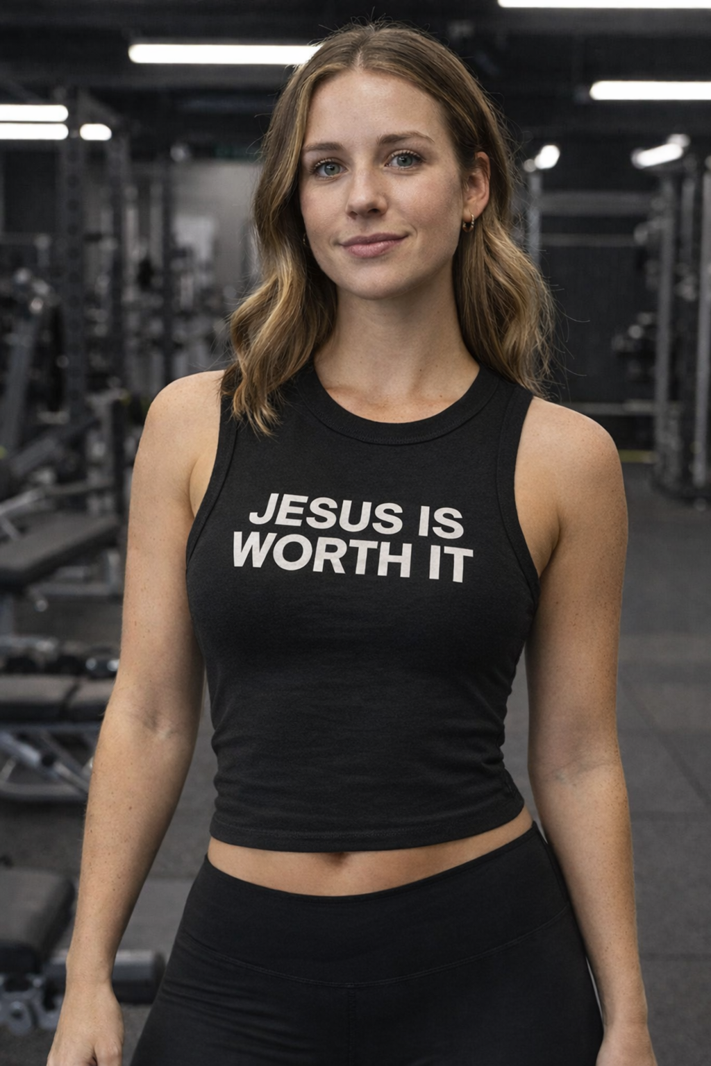 JESUS IS WORTH IT cropped Tank Top