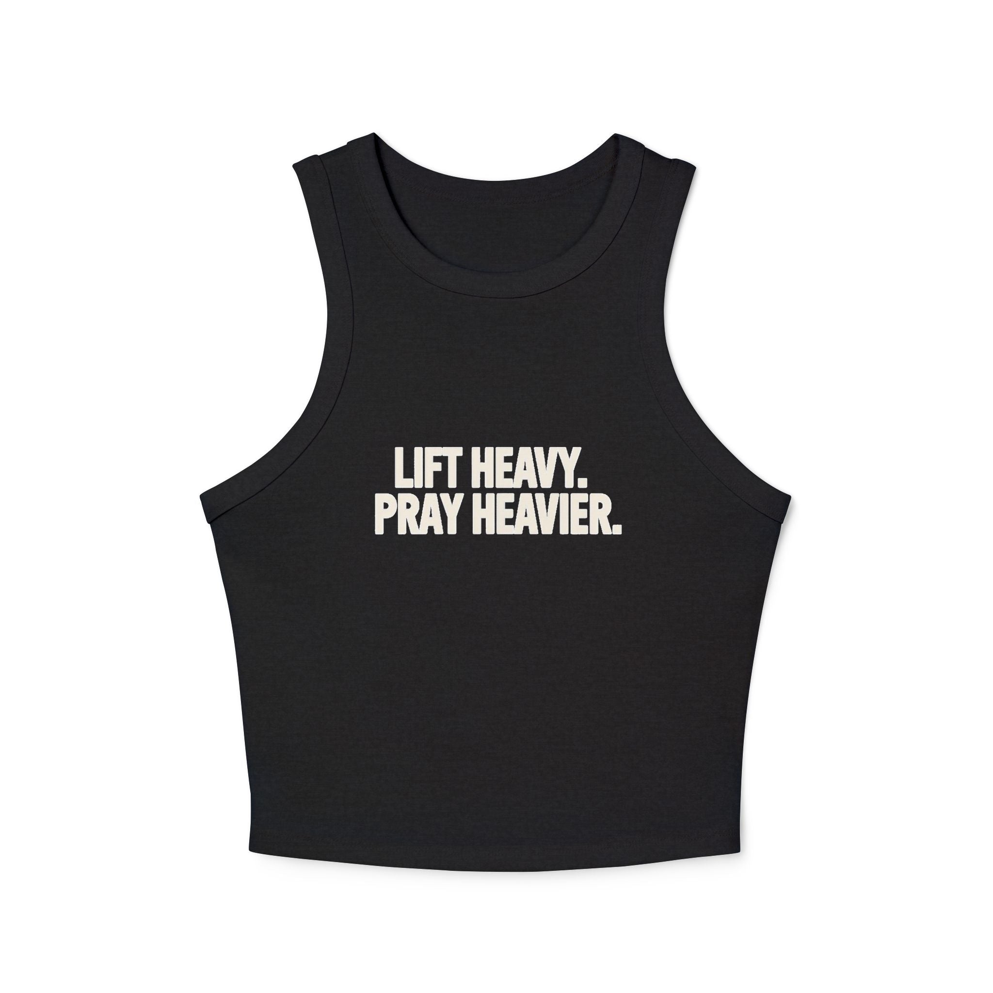 PRAY HEAVIER cropped Tank Top