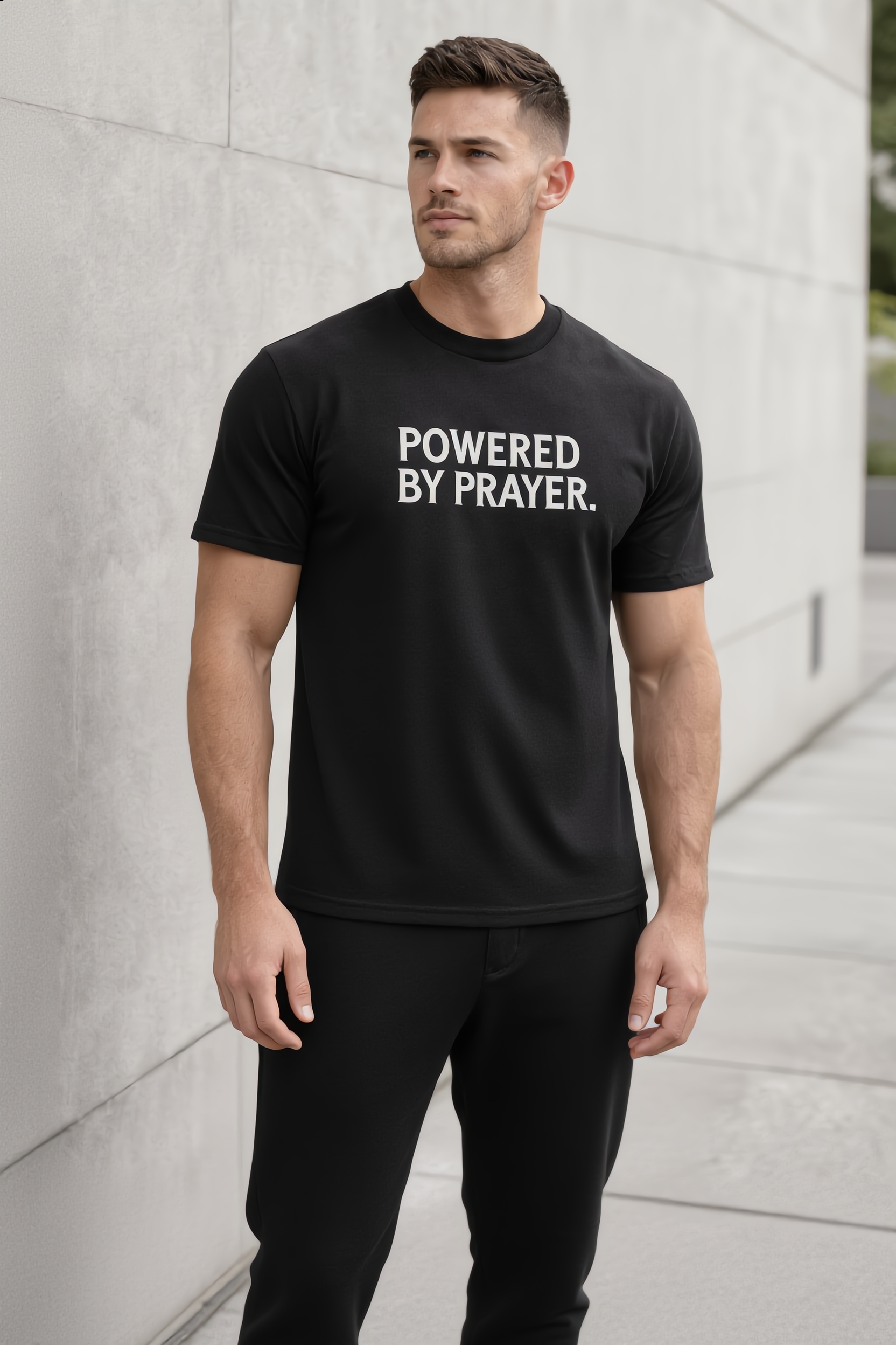POWERED BY PRAYER Tee