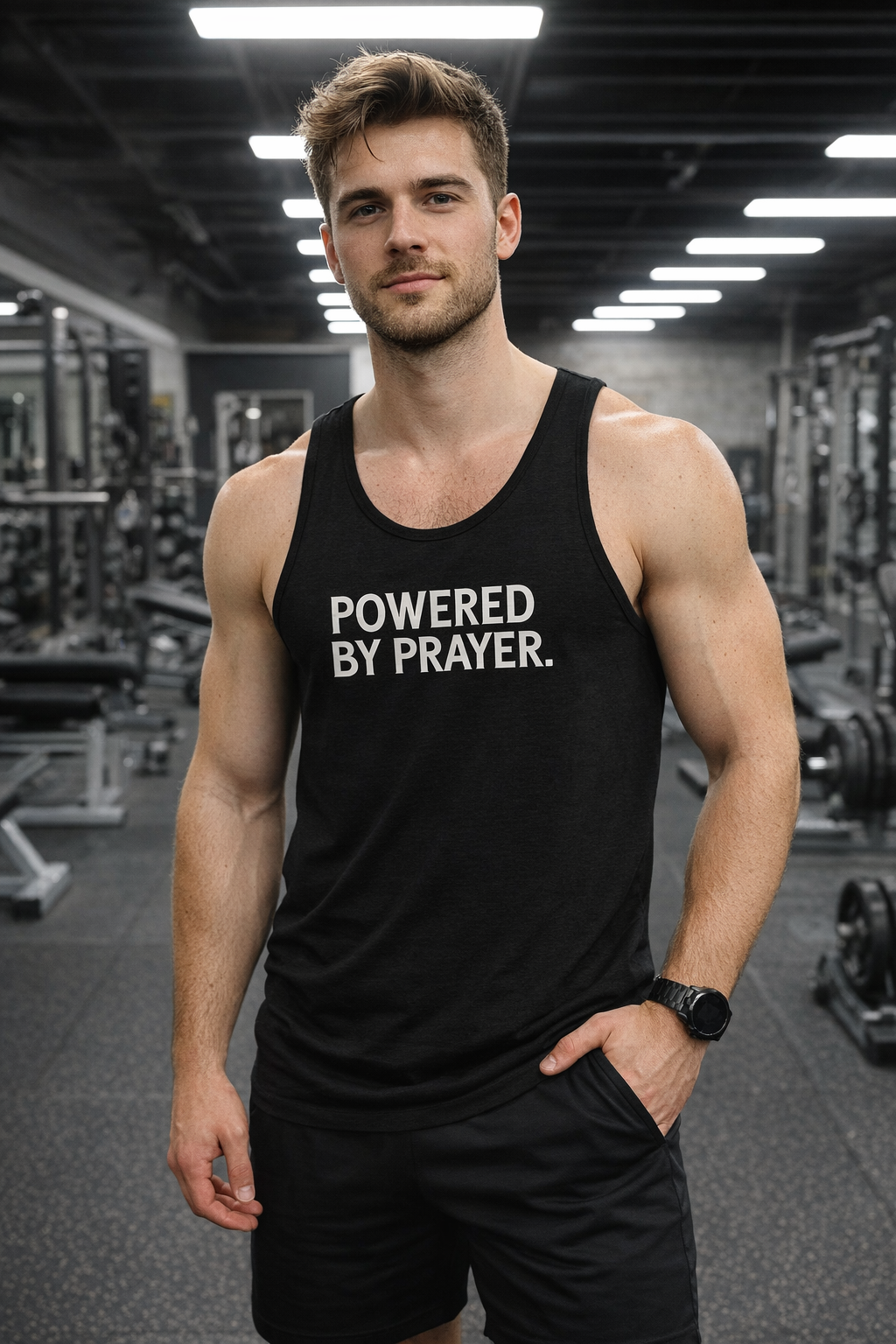 POWERED BY PRAYER Tank Top