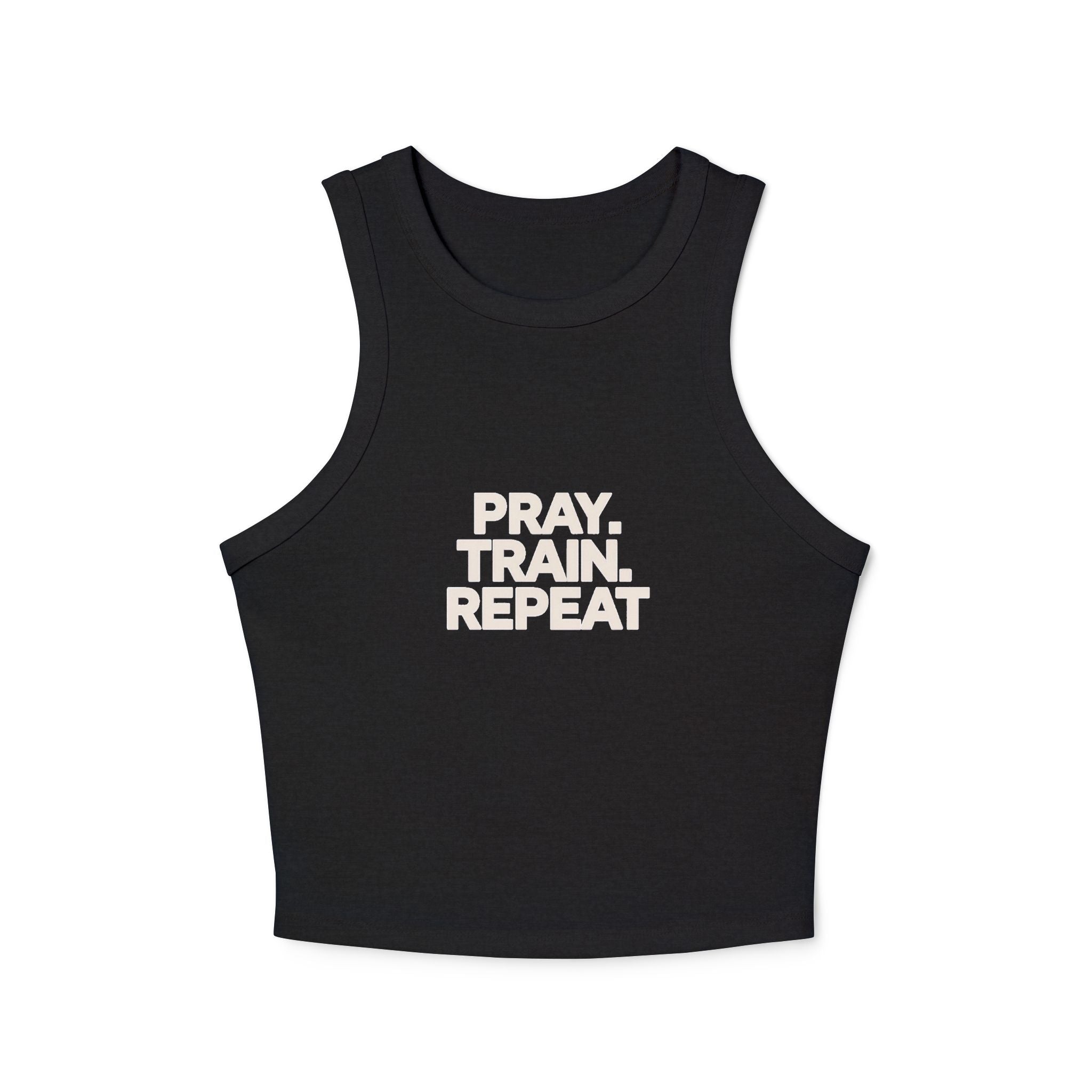 PRAY. TRAIN. REPEAT. cropped Tank Top