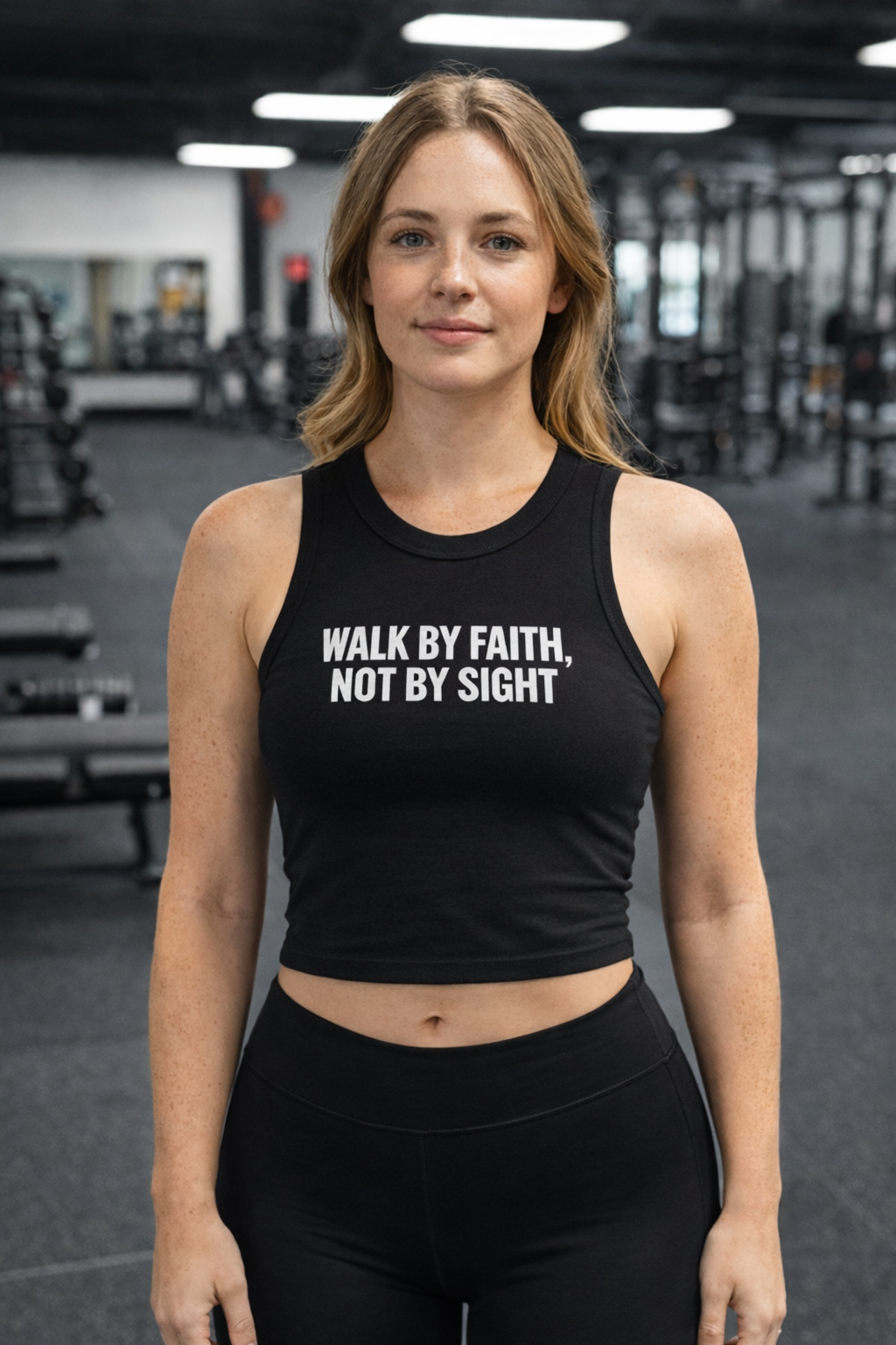 WALK BY FAITH cropped Tank Top
